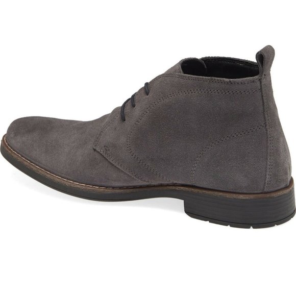 Nordstrom Men's 12-12.5 Grey Ms. Grayson Waterproof SUEDE Chukka Boot. ITALY - Picture 3 of 6